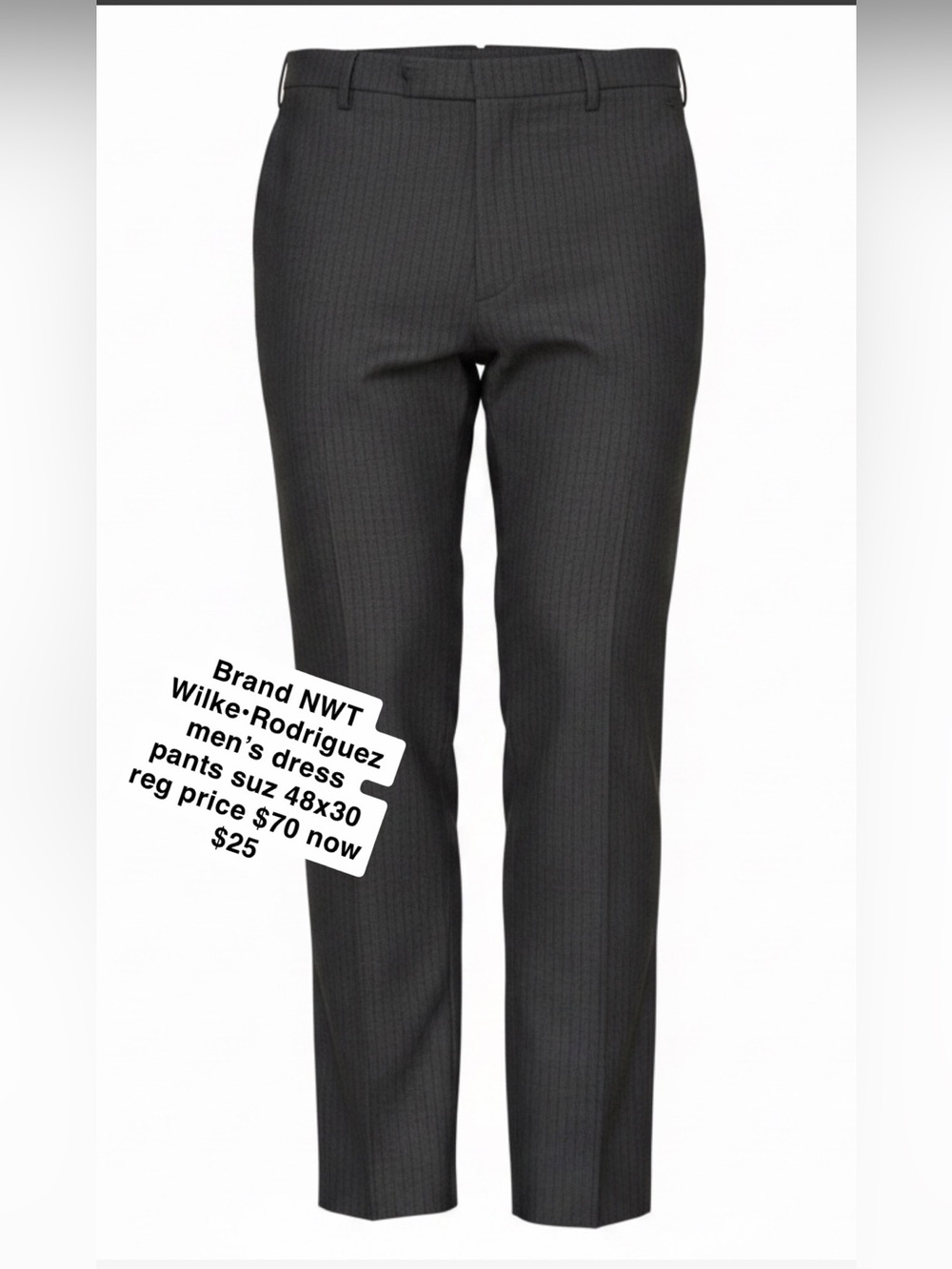 Wilke·Rodriguez Men's Charcoal Pinstripe Dress Pants